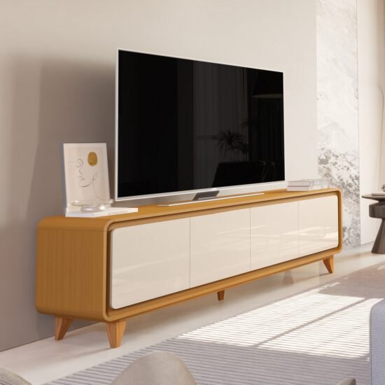 Rack até 75" Liv 1,80 m Cedro/Off White - EDN MÓVEIS
