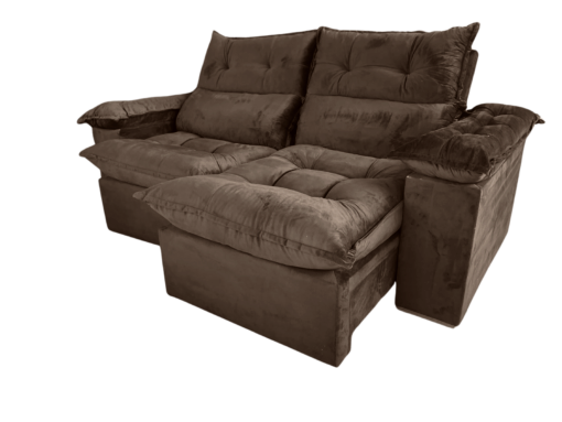 Sofá Retrátil e Reclinável Imperial 2,00 m Veludo Jolie Marrom 05 - IMPERIAL DECOR - Imagem 3