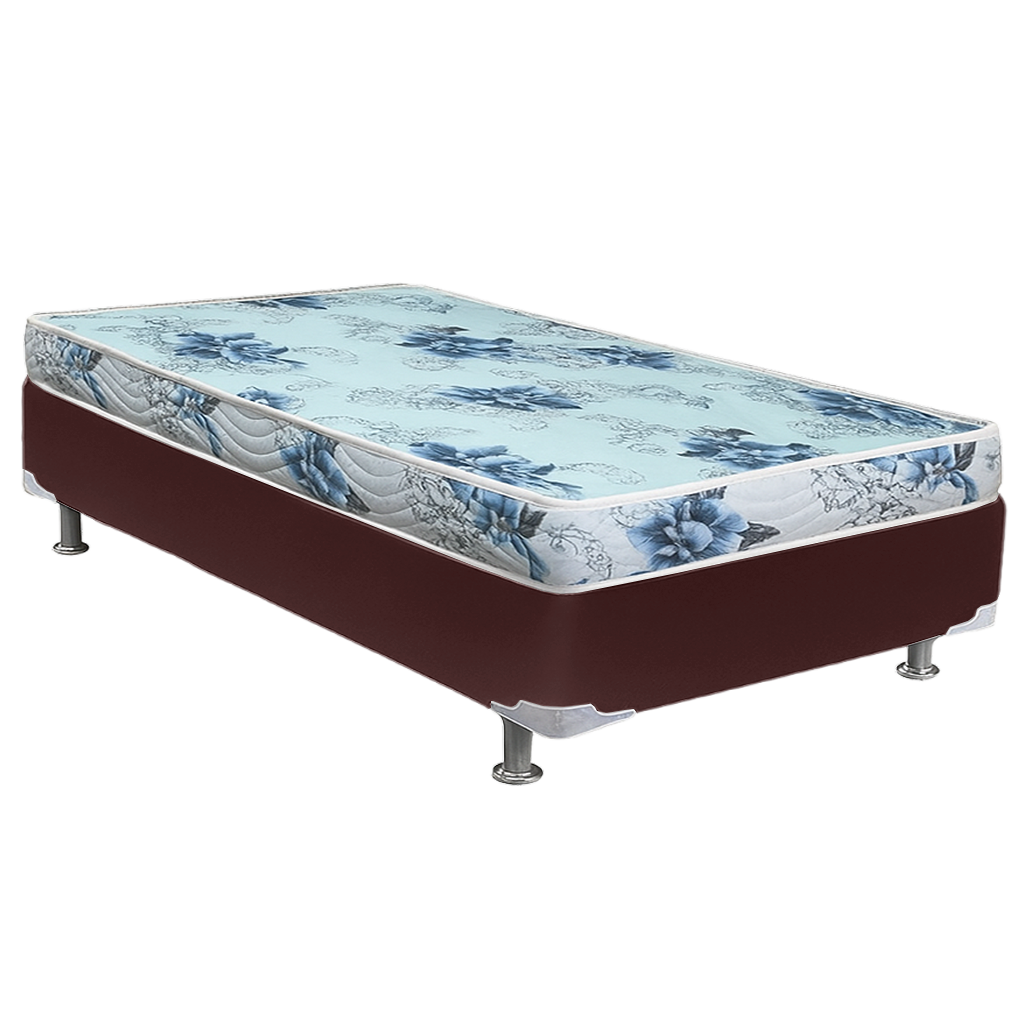 Colchão Solteiro Dream Soft 12 cm D20 + Base Simples Corino Marrom – ORTOBOM + BIOSTAR - Imagem 2