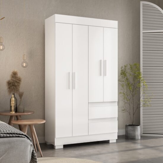 Guarda-Roupa 4 Portas Maya 0,998 m Branco - ACP MÓVEIS