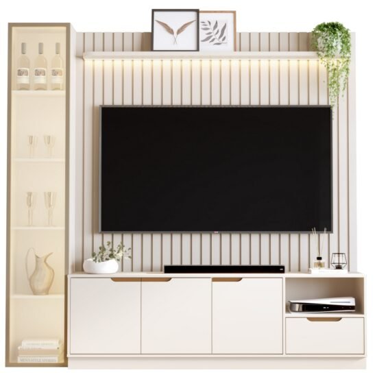 Alternative view of Home Tucumã Slim/Bancada 1.8 + Torre Modular 2.2 Off White – JB BECHARA (ESPECIAL)
