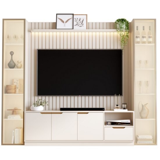 Alternative view of Home Tucumã Slim/Bancada 1.8 + Duas Torres Modular 2.2 Off White – JB BECHARA (ESPECIAL)