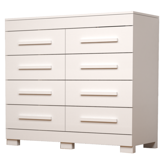 Alternative view of Cômoda 8 Gavetas Nalu Branco - ACP MÓVEIS
