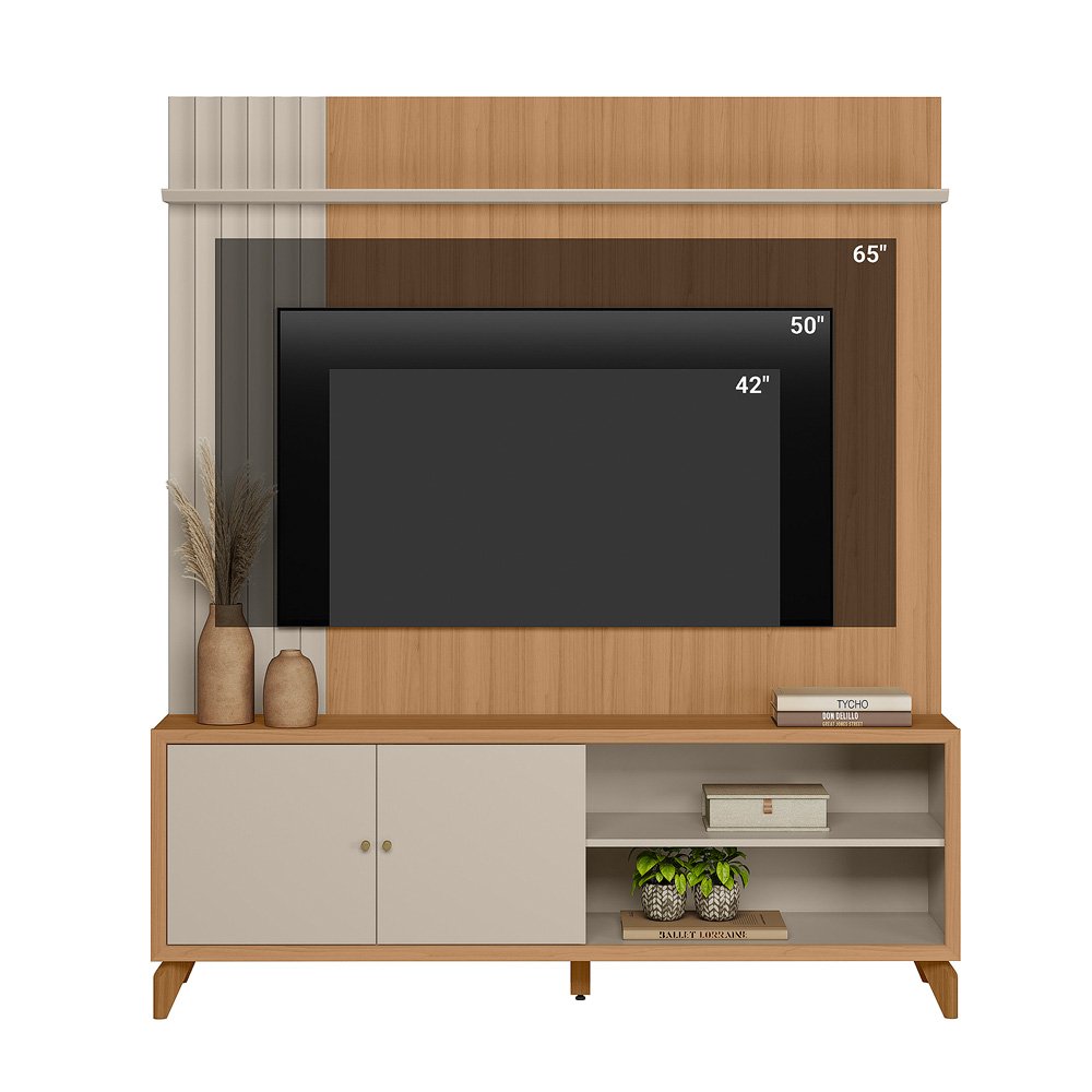 Home até 65" Valença Jequitibá/Off White Fosco - LINEA BRASIL - Imagem 5