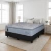 Colchão Queen High Comfort 34 cm D28 Molas Ensacadas + Base Simples Corino Preto – KING KONFORT COLCHÕES + BIOSTAR