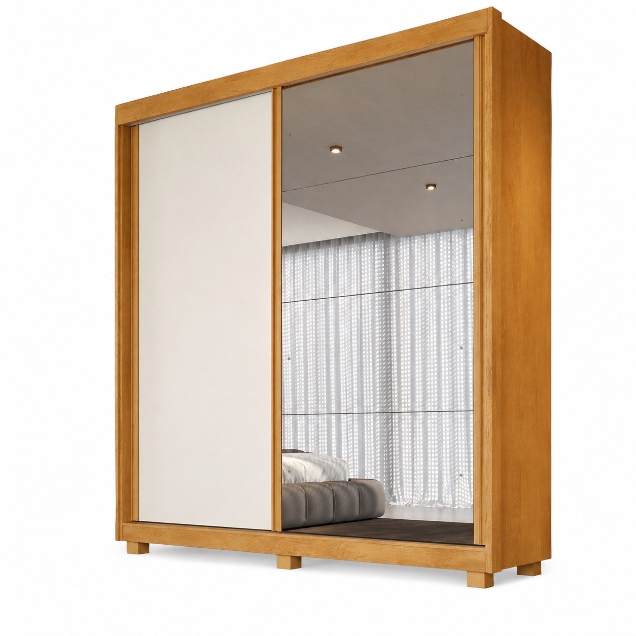 Guarda-Roupa 2 Portas Supreme 1,515 m Peroba/Off White/Peroba – MÓVEIS EUROPA - Imagem 6