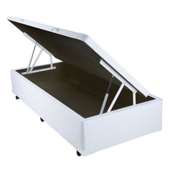 Base Box Solteiro Baú Corino Branco - BIOSTAR