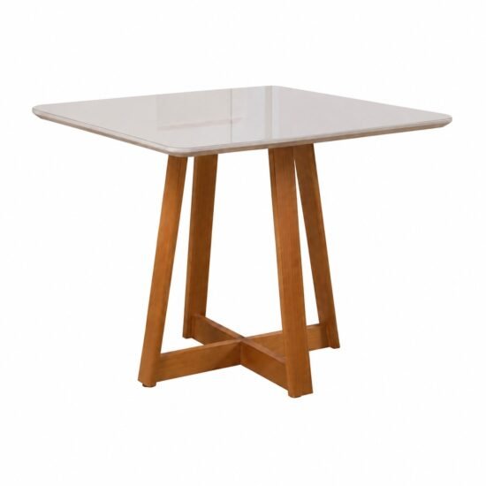 Alternative view of Mesa Maria 90 Imbuia/Off White - A&A CONCEITO