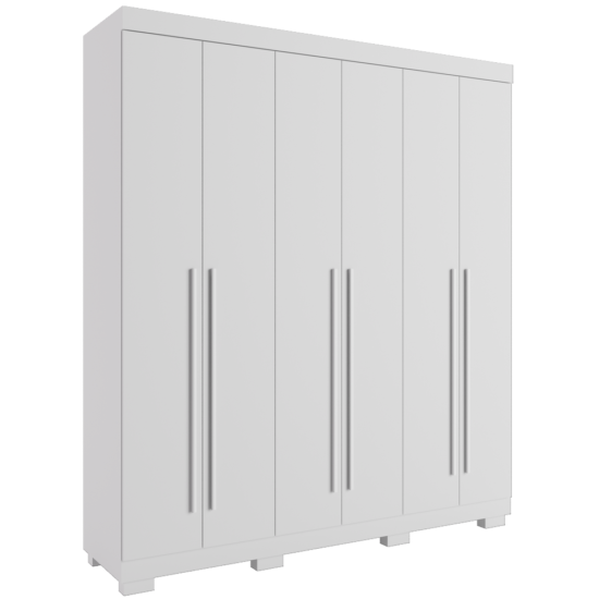 Alternative view of Guarda-Roupa 6 Portas Paolla 1,80 m Branco - ACP MOVEIS