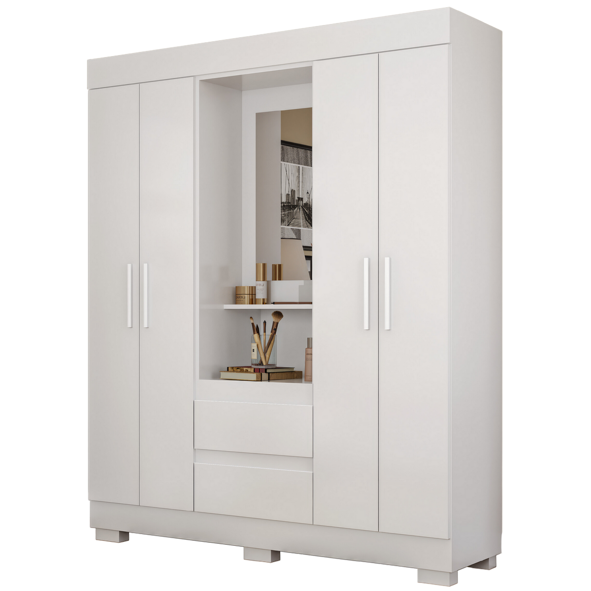 Guarda-Roupa Capelinha Isabely 1,491 m Branco - ACP MÓVEIS - Imagem 3