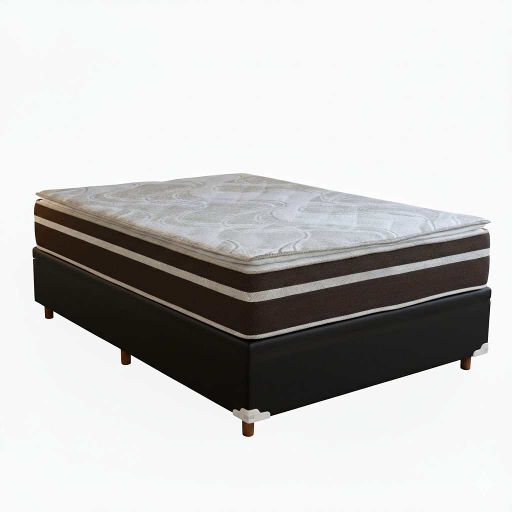 Colchão Casal Dom D33 + Base Box Simples Corino Preto – BIOSTAR/BIOFLEX - Imagem 2