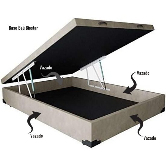 Alternative view of Base Box Solteiro Baú Corino Branco - BIOSTAR