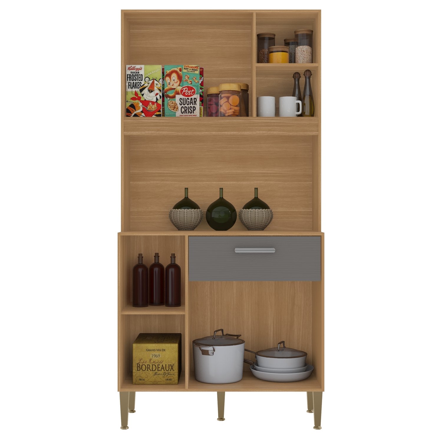 Kit Cozinha Zen 0,90 m Freijó/Gris - KIT'S PARANÁ - Imagem 2