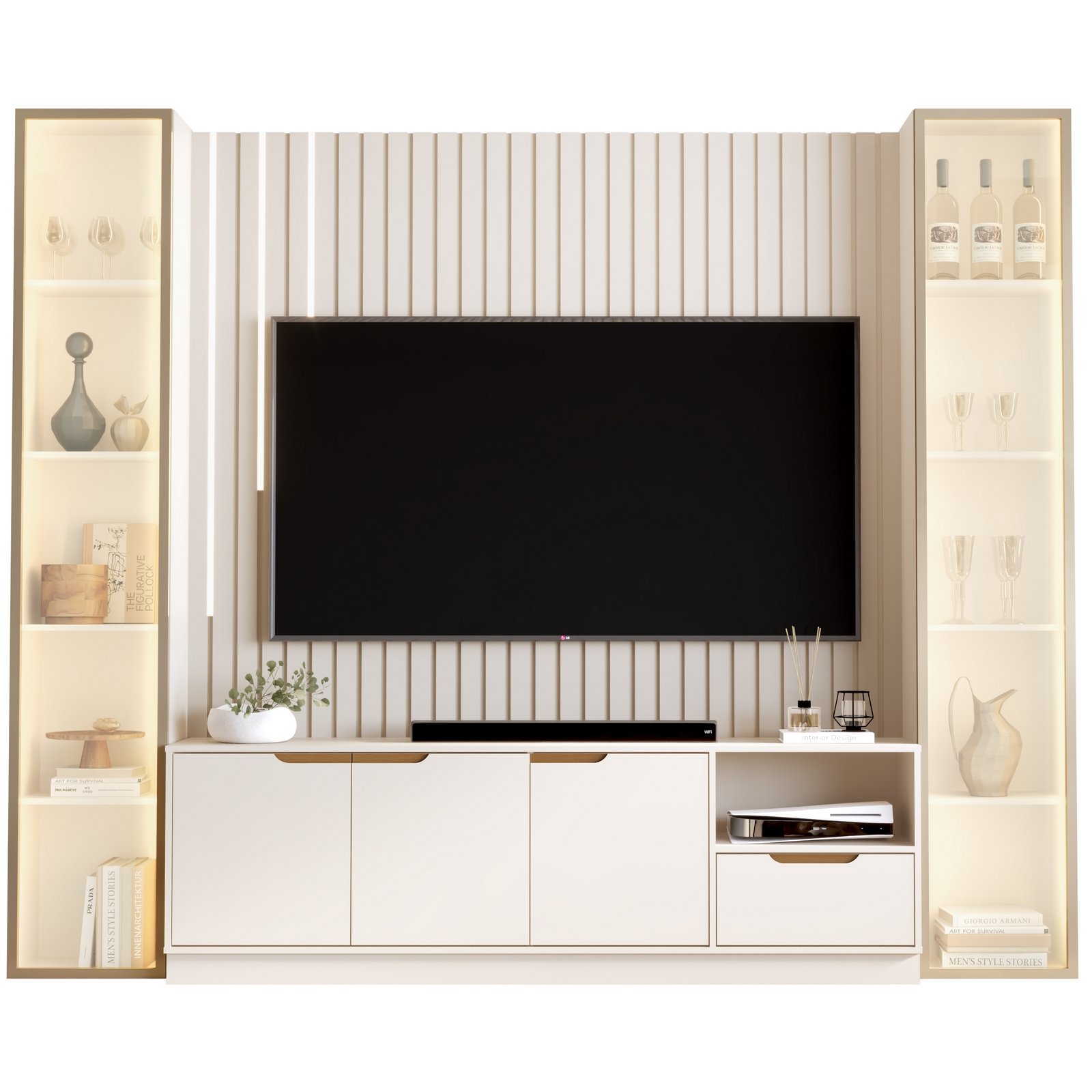 Home Tucumã Plus/Bancada 1.8 (Cascata) + Duas Torres Modular 2.2 Off White – JB BECHARA (ESPECIAL) - Imagem 2
