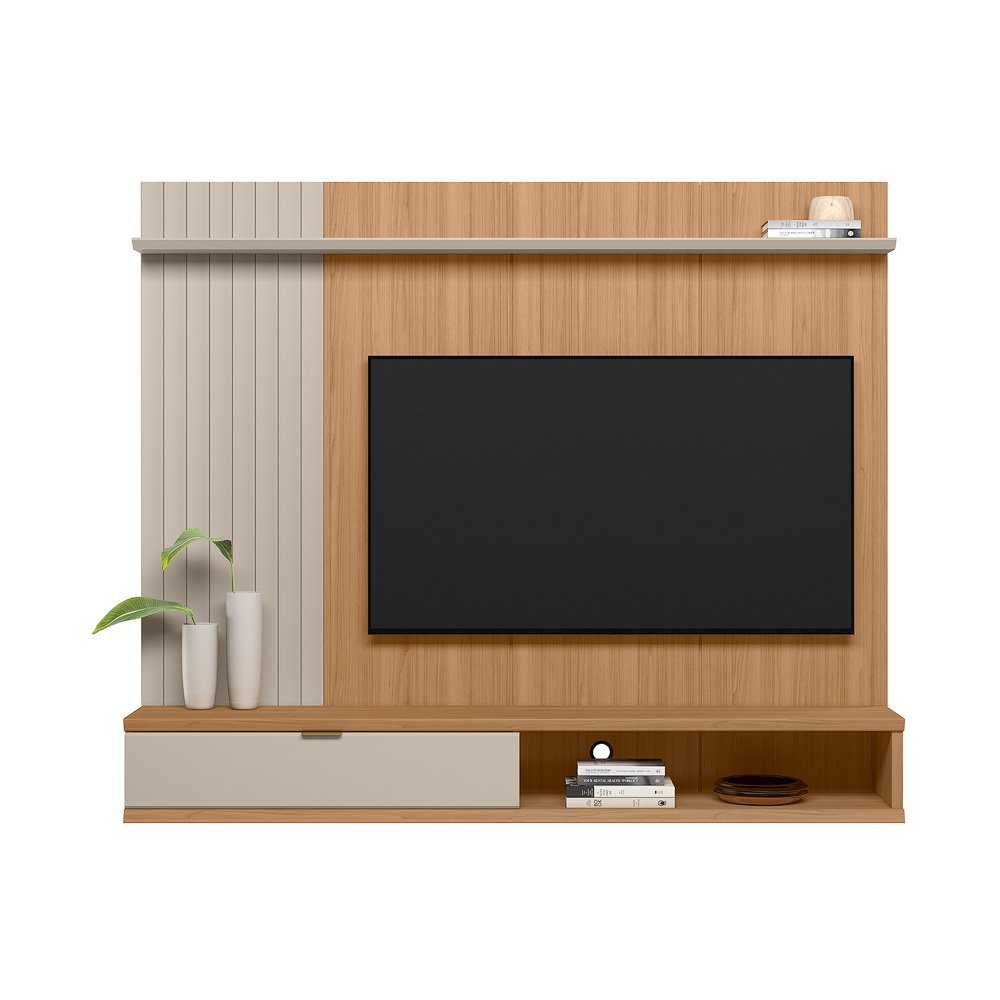 Painel Home até 75" Sintra Jequitibá/Off White Fosco - LINEA BRASIL - Imagem 7
