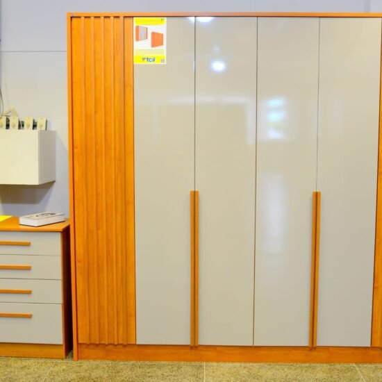 Alternative view of Guarda-Roupa 6 Portas + Cômoda Guarani Ripado Cinamomo/Off White – TCIL