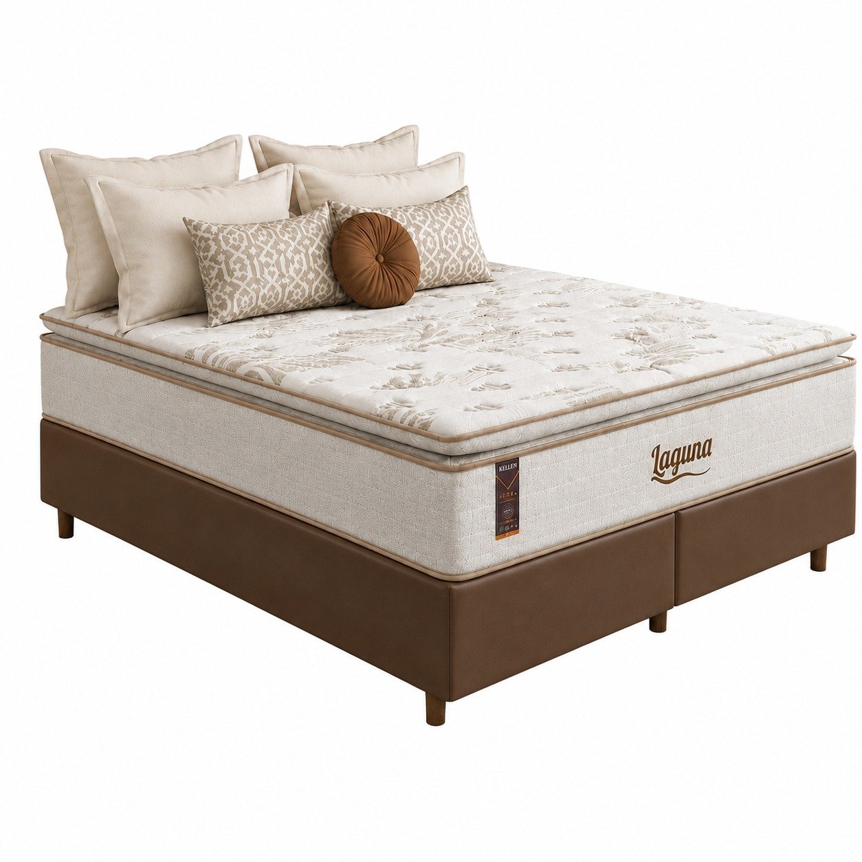 Colchão Queen Laguna Plus 28 cm D26 Molas Ensacadas + Base Simples Corino Marrom – KING KONFORT COLCHÕES + BIOSTAR - Imagem 2