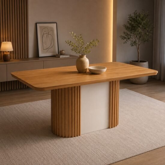 Mesa Pilar 180 Canto Copo (S/Vidro) Naturale/Off White/Naturale – RUFATO