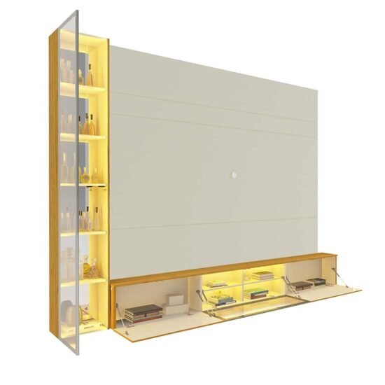 Alternative view of Home Suspenso até 85″ Luminare Reflecta com Uma Torre 255 Off White/Naturale – GELIUS (ESPECIAL)