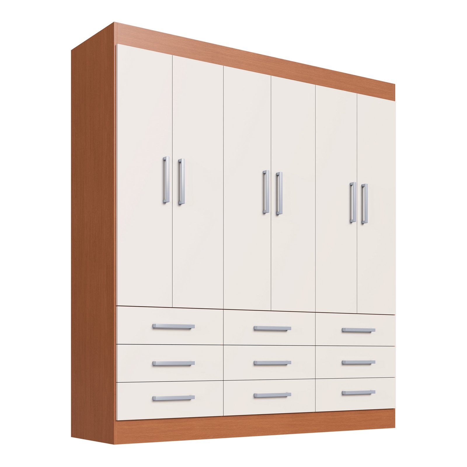 Guarda-Roupa 6 Portas Milão 1,50 m Cinamomo/Areia - MÓVEIS CADORIN - Imagem 5