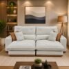 Sofá Retrátil e Reclinável Grambelo/Gran Bello 2,50 m Veludo Bege 01 – D SALA DECOR ESTOFADOS